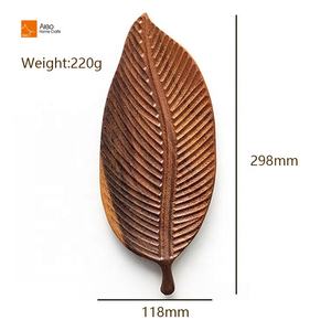 Bandeja de madera de hojas para decoración del hogar, juego de platos de café y té, decoración de mesa para salón, comedor, venta al por mayor - Product Image 6