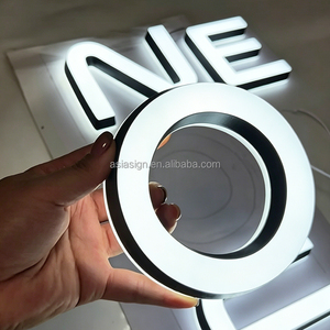 Letrero Luminoso Acrílico Personalizado, Pequeño, con Letras Frontales y Traseras Iluminadas, Universal para Interiores y Exteriores, Letrero Tridimensional para Tiendas - Product Image 1