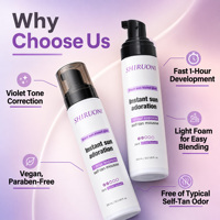 Mousse bronzante correctrice de couleur à base de violet naturel OEM ODM, huile d'argan, bronzage instantané sans soleil, éclat radieux, autobronzant