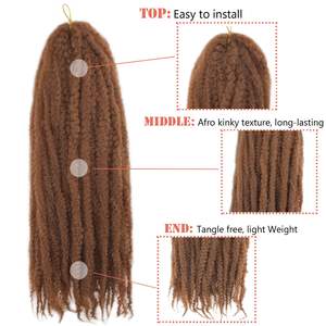 Cheveux Synthétiques Ombrés de 24 Pouces pour Tresses au Crochet Afro Kinky Cuban Twist Marley Bouclés Doux en Vrac pour Extensions de Tresses - Product Image 4