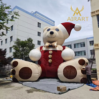 Nouvelle Mascotte Gonflable Géante Ours Noël Coloré pour Activités Publicitaires de Noël