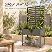 Jardinière en métal avec treillis, jardinière surélevée mobile, jardinières rectangulaires personnalisées pour les fournisseurs de projets paysagers