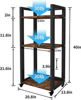 Support mobile pour unité centrale d'ordinateur, plateau amovible en MDF, support de rangement à 3 niveaux avec roulettes pour bois et métal, non pliable