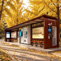 Abri de bus moderne en acier galvanisé avec banc intégré et caisson lumineux publicitaire double face pour arrêts de bus