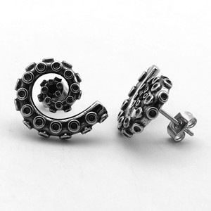Pendientes yunnique con diseño en espiral de tentáculo de pulpo, joyería de moda de acero de titanio - Product Image 5