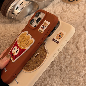 Funda <span class=keywords><strong>de</strong></span> teléfono estilo donut ins bordada para <span class=keywords><strong>iPhone</strong></span> 16 15 <span class=keywords><strong>14</strong></span> 13 <span class=keywords><strong>Pro</strong></span> <span class=keywords><strong>Max</strong></span> chips <span class=keywords><strong>de</strong></span> comida 3D funda blanda <span class=keywords><strong>de</strong></span> felpa - Product Image 4