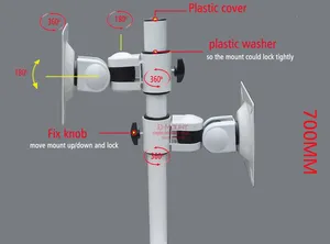 20kg <span class=keywords><strong>LCD</strong></span>-6T chuyển động đầy đủ màn hình gắn kết các bộ phận 10 "24" 27 "nghiêng xoay <span class=keywords><strong>LCD</strong></span> tường Bracket 360 Xoay màn hình ống gắn kết - Product Image 2