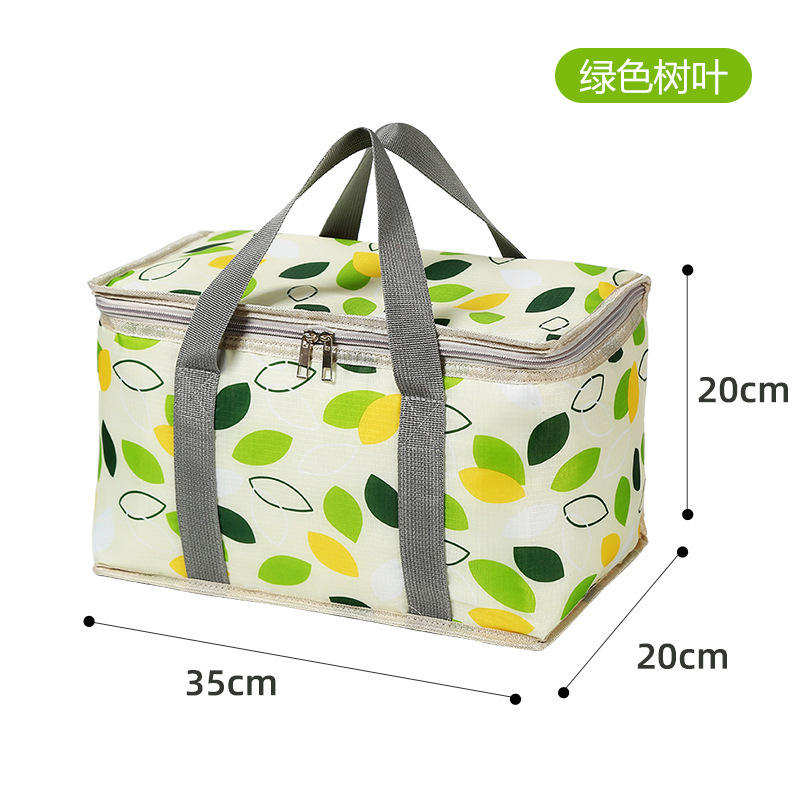 Green thickened aluminum foil insulated lunch bag
