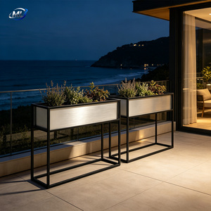 Jardinières modernes en aluminium ML, pots de fleurs carrés minimalistes pour l'extérieur avec finition thermolaquée pour la verdure des centres commerciaux - Product Image 5