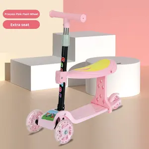 Patinete <span class=keywords><strong>con</strong></span> Marco de Acero, Plegable <span class=keywords><strong>con</strong></span> un Botón, para Edades de 2 a 8 Años, Altura Ajustable, 3 Ruedas, 3 en 1, MIGAO - Product Image 6