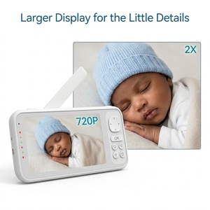 Babyphone WiFi double bande 2,4G 5G KT524T avec écran IPS 5 pouces 720P HD, caméra vidéo sans fil pour bébé avec contrôle par application téléphonique - Product Image 4
