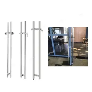 304 stainless steel satin office glass door handle lock push and pull plate door interior lever hardware barn door handle