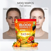 Poudre de Collagène à l'Orange Sanguine et Vitamine C 1000mg VC avec Acide Hyaluronique pour Éclaircir la Peau et Renforcer l'Immunité – Stock Usine GMP