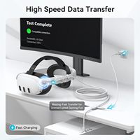 Câble de liaison de 5 m (16 pieds) avec port de charge pour Meta Quest 3/3S/Pico 4 PCVR/SteamVR. Câble de liaison USB 3.0 vers USB C 5 Gbps Super Rapide