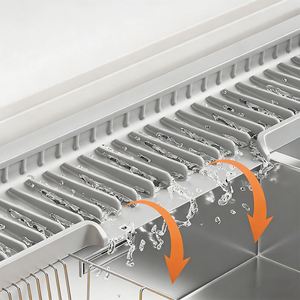 New Snap-Lock Cuttable <b>Silicone</b> Faucet <b>Mat</b> Kitchen Sink Faucet Organizer Kitchen Sink Splash Guard <b>Mat</b> for Fast Self-<b>Draining</b> - Product Image 6