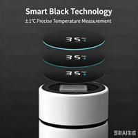 Bouteille d'eau intelligente en acier inoxydable de 500 ml pour l'extérieur, thermos intelligent avec écran LED pour les voyages, ustensiles de boisson intelligents