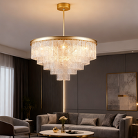 Vente en gros d'usine, éclairage d'intérieur, décoration, maison, lustres en verre ondulé de luxe, luminaires suspendus, installation facile