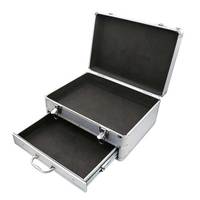 Valise à roulettes en aluminium avec poignée pliable personnalisée, petite valise à tiroirs, boîte à outils avec roulettes