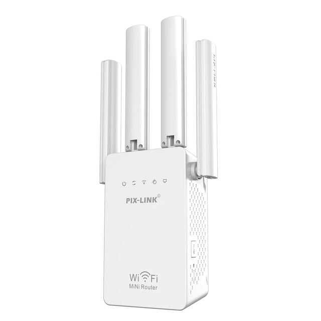 300Mbps WiFi Repeater with 4*2dBi External Antennas 500-1000sqm Coverage & Strong Signal Penetrability