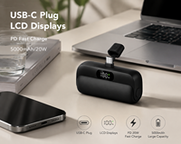 Chargeur portable numérique en forme de capsule 5000 mAh 20 W avec prise intégrée, Type-C pour iPhone, charge rapide, vente en gros, direct usine