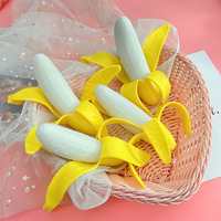 Jouets anti-stress en TPR en forme de banane à peler, mignons et moelleux, pour la relaxation et la décompression, vente en gros