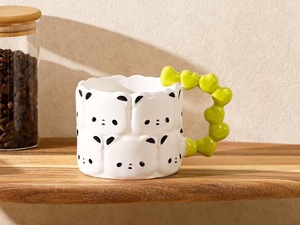 Cartoon Animal Hand bemalte Keramik schale mit Löffel und Liebes griff für Mädchen Niedliche Tasse Einzel becher für Büro trinken - Product Image 6