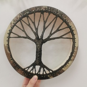 Tamburo di sciamano per albero della vita ghirlanda di tamburo di superficie sciamano Siberia vegano fatto a mano a tamburo sciamano strumento a percussione - Product Image 6