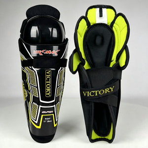 Vik-Max Pro Level - Protectores de Rodilla y Espinilla Reforzados y Resistentes al Desgaste - Construcción de Fibra de Nailon para Hockey sobre Hielo y Hockey sobre Césped - Product Image 1