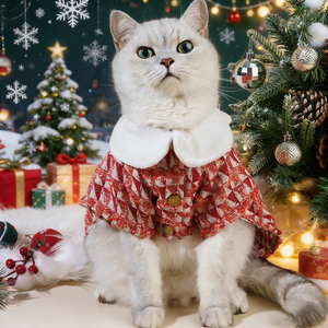 Vestidos para Mascotas, Perros y Gatos, con Estampado Floral, Abrigos Peludos de Invierno, Personalizados, Elegantes, Protectores, de Poliéster Ligero, Sencillos, Navideños - Product Image 3