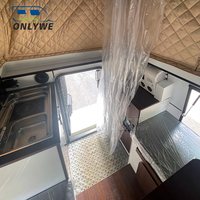 ONLYWE Climatiseur de camping-car tout aluminium à glissière pour pick-up, douche extérieure, toit relevable, coque rigide pour voyages hors réseau