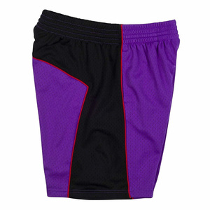 Pantalones Cortos de Baloncesto Transpirables para Hombre, de Malla Morada, con Paneles Laterales Negros, Ribete Rojo, Cintura Elástica Alta, Logotipo Personalizado, Ropa Deportiva Informal - Product Image 3