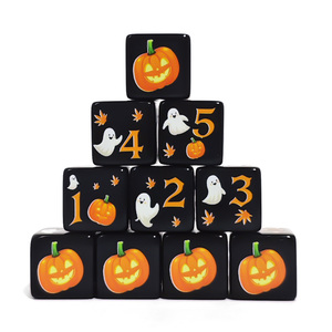 Dés personnalisés en acrylique polyédrique avec motif fantôme <span class=keywords><strong>Jack</strong></span>-O'-Lantern pour Halloween, pour les jeux de rôle D&D et les jeux de société RPG - Product Image 2