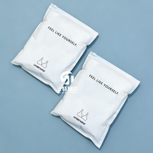 Custom <b>White</b> Clothing Packaging <b>Bags</b> With Ziplock | Frosted 3 <b>Side</b> Seal Reusable <b>Bags</b> for Underwear Apparel - Product Image 4