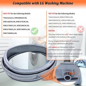 Joint d'étanchéité de porte de lave-linge MDS47123619 en caoutchouc rond durable pour modèles WM3080CW WM3180CW WM3270CW WM3500CW WM3670HVA - Product Image 3