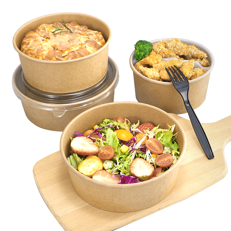 Food Grade Paper Salad Bowl Eco-Friendly Large Capacity Customizable Logo Perfect for Catering