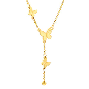 จี้ผีเสื้อทองสร้อยคอสแตนเลสพร้อมเครื่องประดับเหล็กไทเทเนียมของขวัญสำหรับผู้หญิงสร้อยคอแฟชั่น NE2D5201G - Product Image 2