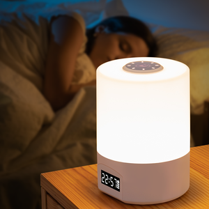 LED Remote-controlled Night Light With <b>Clock</b> Battery Level Display Three-color Temperature USB Chargeable 1200mA Bedside Lamp 13 - Product Image 5