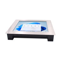 Panel de acero inoxidable de 15, 17 y 19 pulgadas, pantalla táctil resistiva integrada, Monitor táctil Industrial para Cocina
