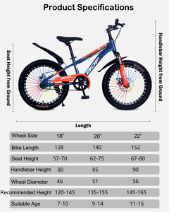 Vélos de montagne pour enfants 18/20/<span class=keywords><strong>22</strong></span> <span class=keywords><strong>pouces</strong></span>, vélos à pédales pour garçons et filles, vélo avec fourche à suspension avant pour enfants - Product Image 6