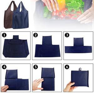 Sac d'épicerie réutilisable en polyester ripstop écologique fabriqué au Vietnam, logo personnalisé imprimé, sac de shopping pliable à lettres - Product Image 4