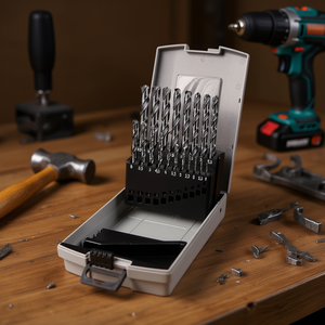 Juego de brocas multiusos, 19 piezas, rango de tamaño métrico de 1 a 6,5 mm, en estuche para perforación de metal, madera y plástico - Product Image 3