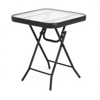 Table pliante en verre pour jardin, terrasse, balcon, pique-nique en plein air, vente chaude
