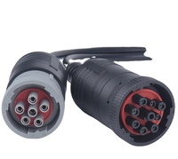 Cable DB15 Pin convertidor de 9 pines arnés de cableado de 6 pines Cable de diagnóstico de motor de camión Material de aislamiento de goma para electrónica