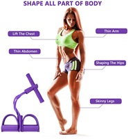 Máquina de Ejercicios Abdominales con Pedal para Piernas, Entrenador de Abdominales con 4 Tubos Antideslizantes, Banda de Resistencia para Ejercicios de Abdominales