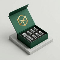 Boîte d'emballage magnétique personnalisée avec insert pour flacons de sérum peptidique, boîte en papier style livre à couvercle rabattable avec doublure