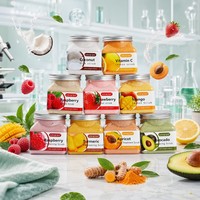 Gommage corporel naturel 9 saveurs à marque privée, exfoliant au sucre et au sel, blanchissant, hydratant, éliminateur de peaux mortes pour spa à domicile et soins de la peau
