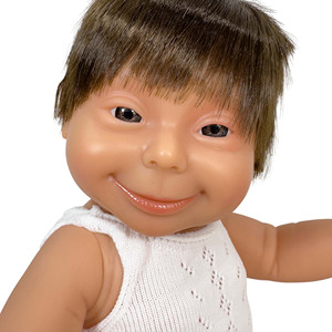 BABYLIN ragazza bianca con capelli castani & pannolini giocattoli educativi per la consapevolezza della sindrome di Down - Product Image 2