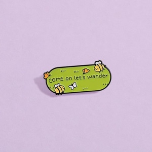 En gros : Épingles en métal à motifs de dessins animés, Broches créatives papillon et abeille, Accessoires mignons en métal avec citations anglaises - Product Image 2