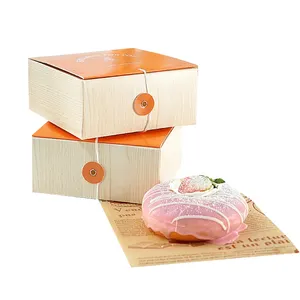 Basit 4 inç bask Cheesecake Cupcake Muffin kek kutusu pişirme ambalaj batı noktası kutusu