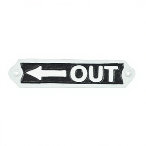 Metal Door Mount Out Sign General Signs Wholesale Price <b>Hand</b> <b>Casted</b> Customizable Tin Sign Plaque - Product Image 1